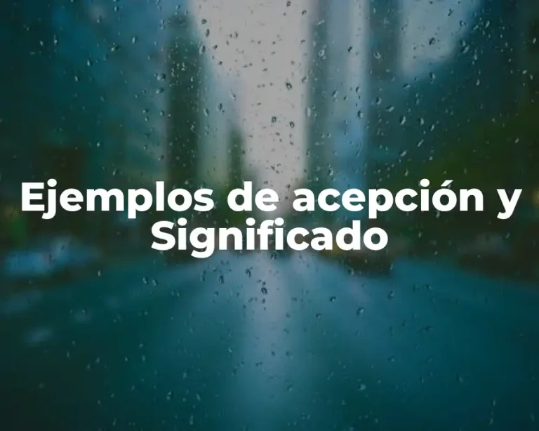 Ejemplos de acepción y Significado