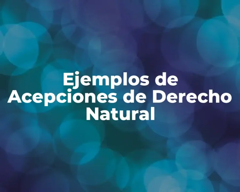 Ejemplos de Acepciones de Derecho Natural