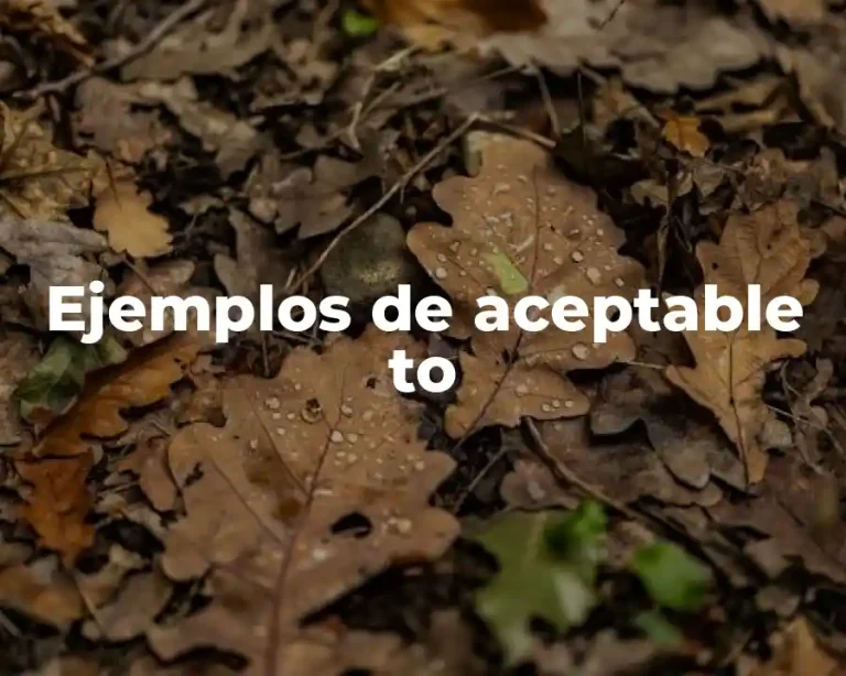 Ejemplos de aceptable to