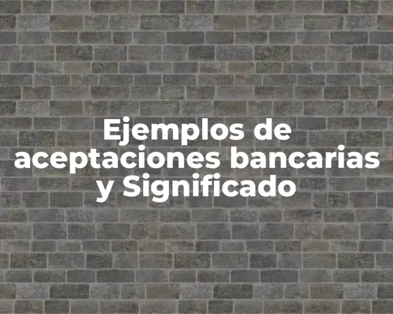 Ejemplos de aceptaciones bancarias y Significado