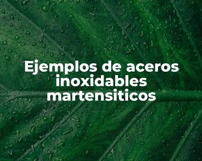 Ejemplos de aceros inoxidables martensiticos