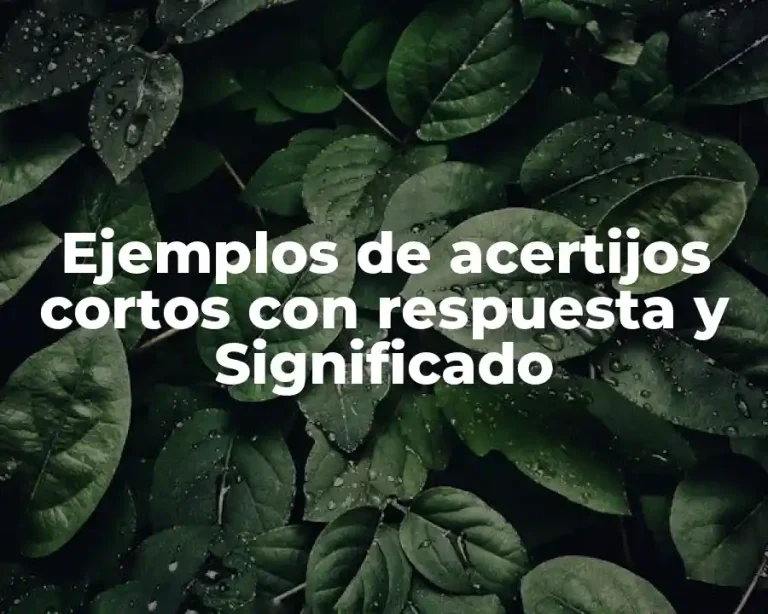 Ejemplos de acertijos cortos con respuesta y Significado