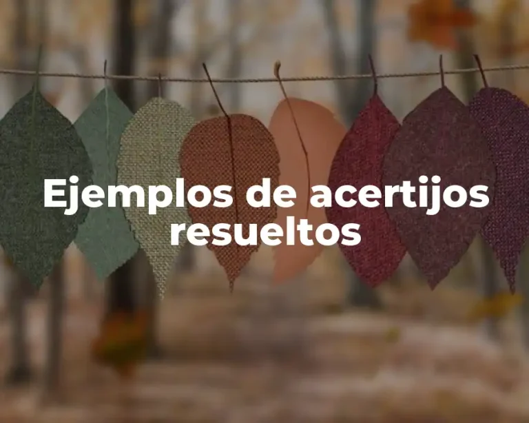 Ejemplos de acertijos resueltos