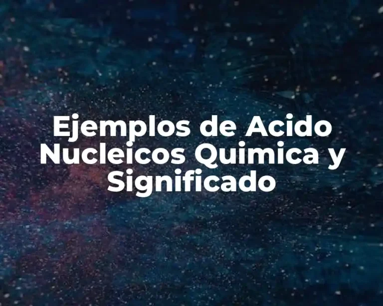 Ejemplos de Acido Nucleicos Quimica y Significado