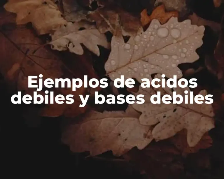 Ejemplos de acidos debiles y bases debiles