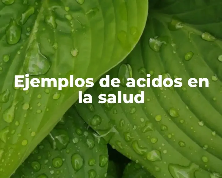 Ejemplos de acidos en la salud