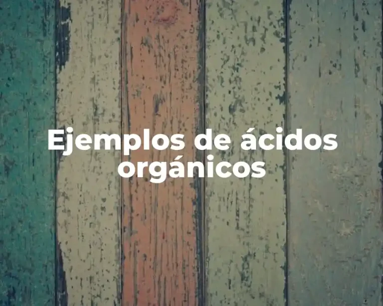 Ejemplos de ácidos orgánicos