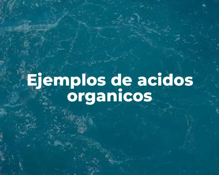 Ejemplos de acidos organicos