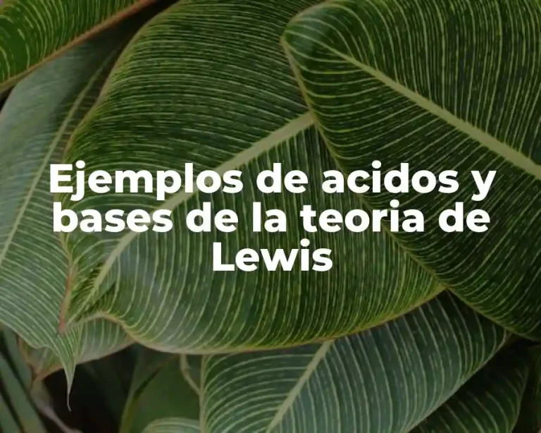 Ejemplos de acidos y bases de la teoria de Lewis