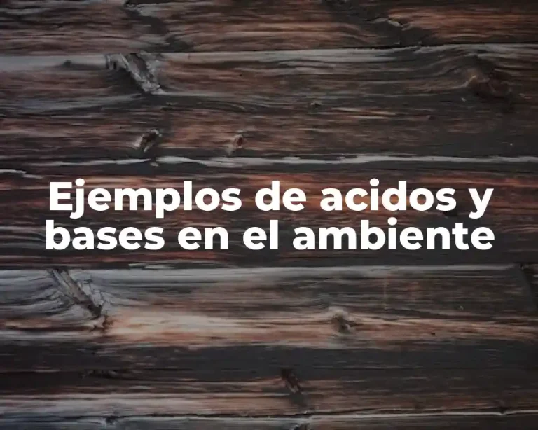 Ejemplos de acidos y bases en el ambiente