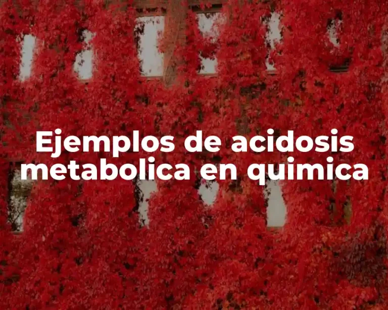 Ejemplos de acidosis metabolica en quimica