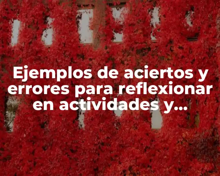 Ejemplos de aciertos y errores para reflexionar en actividades y Significado