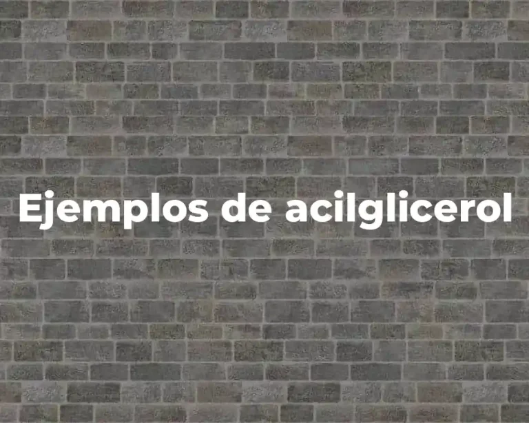 Ejemplos de acilglicerol