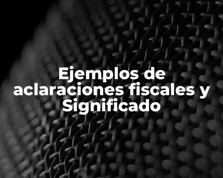 Ejemplos de aclaraciones fiscales y Significado