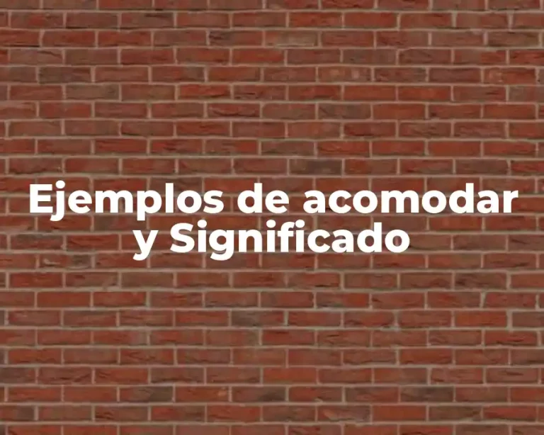 Ejemplos de acomodar y Significado