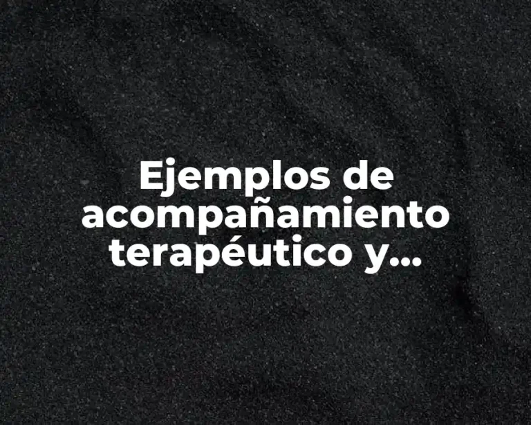 Ejemplos de acompañamiento terapéutico y Significado