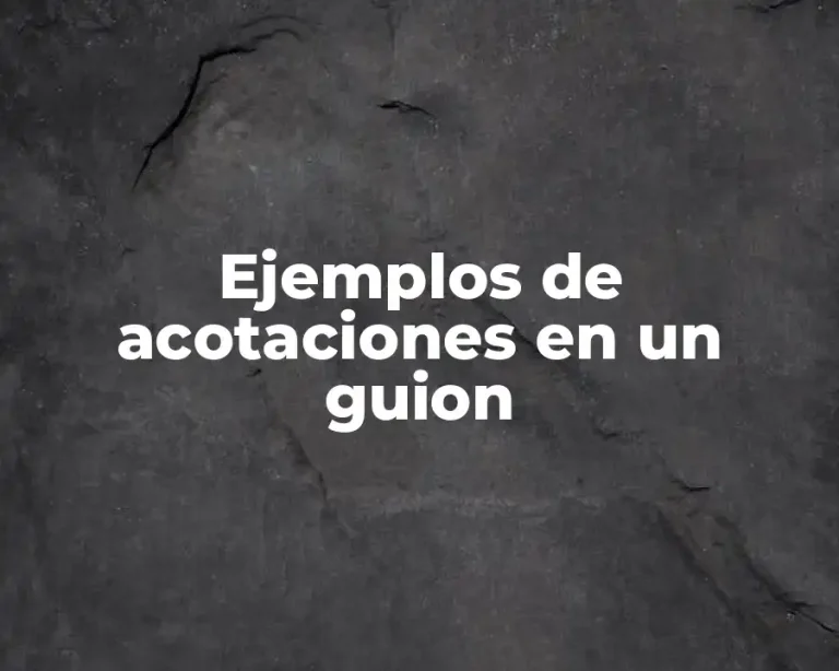 Ejemplos de acotaciones en un guion