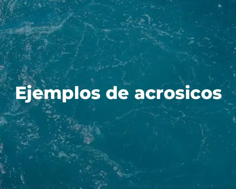 Ejemplos de acrosicos
