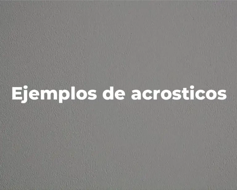 Ejemplos de acrosticos