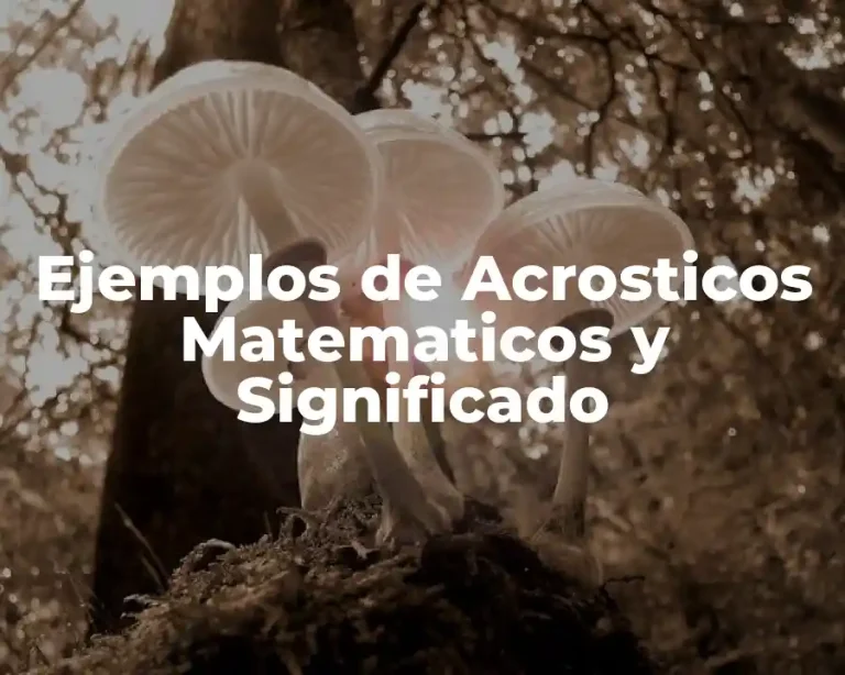 Ejemplos de Acrosticos Matematicos y Significado
