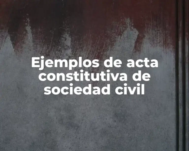 Ejemplos de acta constitutiva de sociedad civil