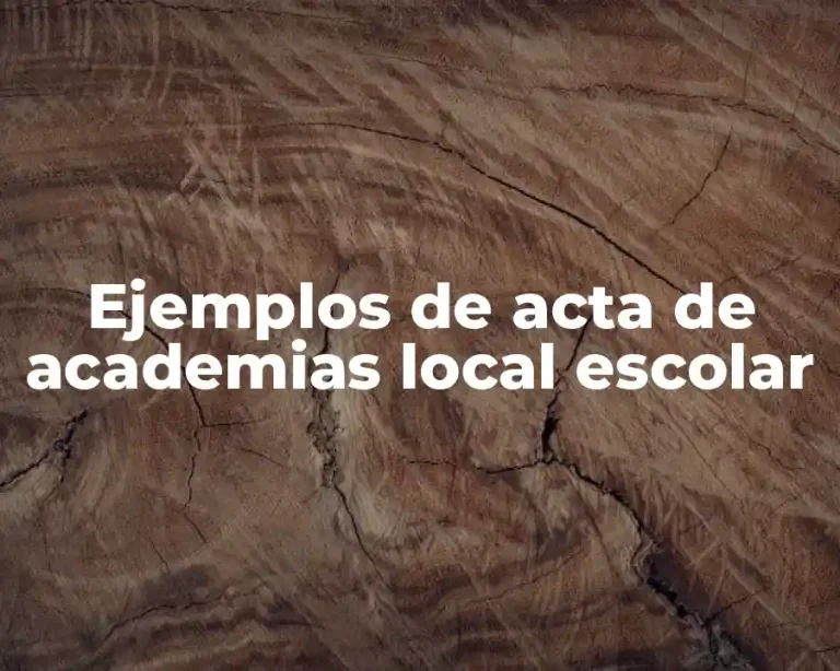 Ejemplos de acta de academias local escolar