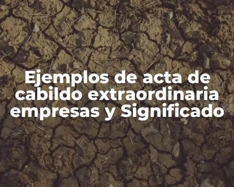Ejemplos de acta de cabildo extraordinaria empresas y Significado