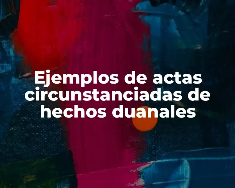 Ejemplos de actas circunstanciadas de hechos duanales