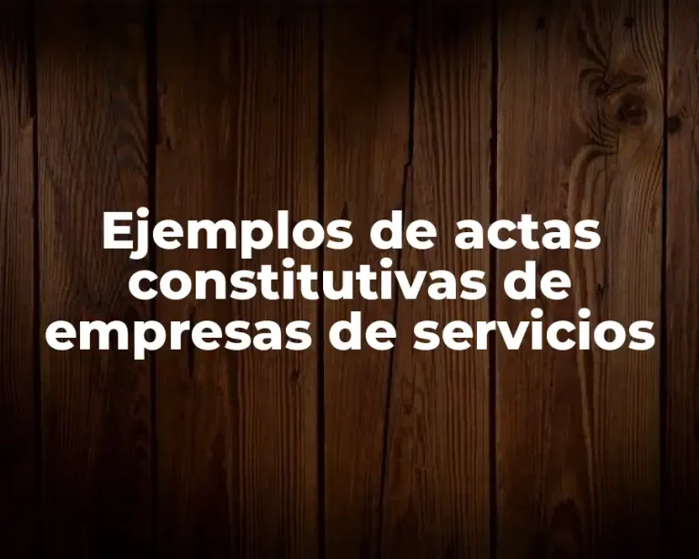 Ejemplos de actas constitutivas de empresas de servicios