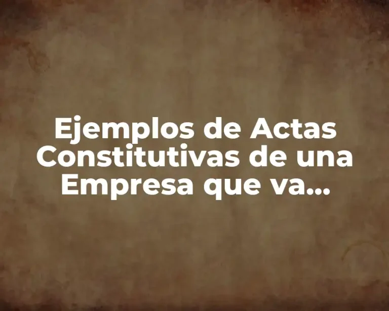 Ejemplos de Actas Constitutivas de una Empresa que va Iniciando