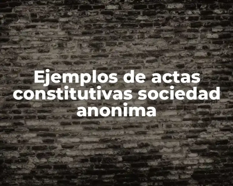 Ejemplos de actas constitutivas sociedad anonima