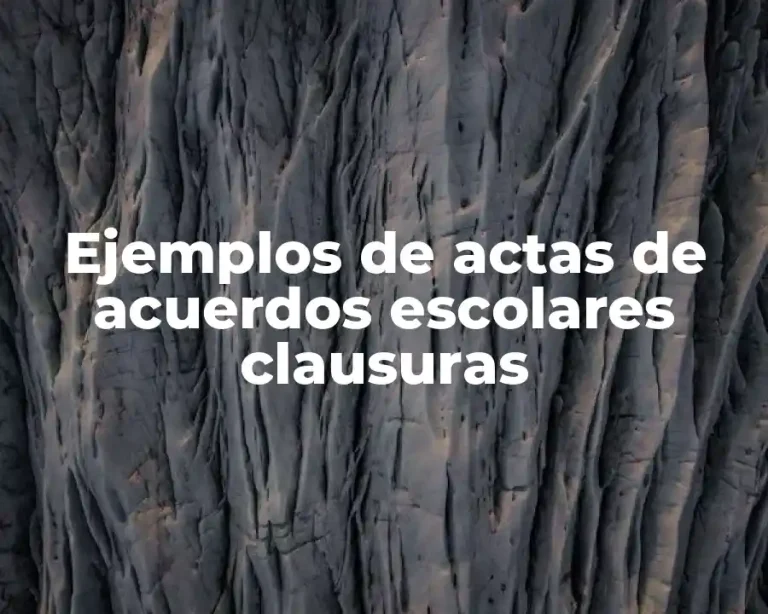 Ejemplos de actas de acuerdos escolares clausuras