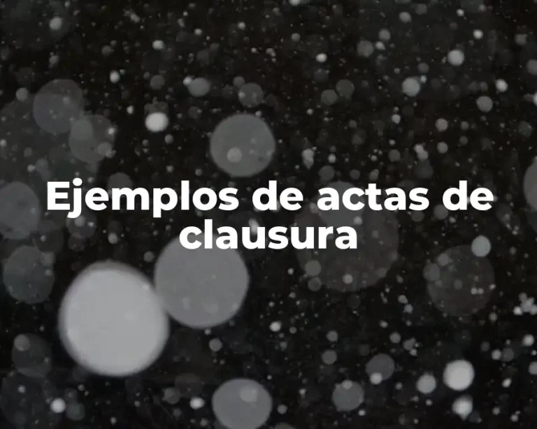 Ejemplos de actas de clausura