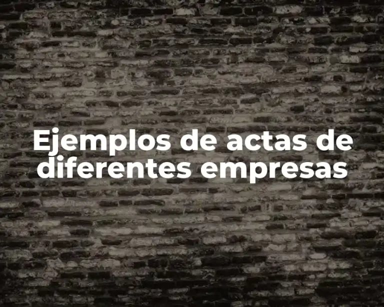 Ejemplos de actas de diferentes empresas