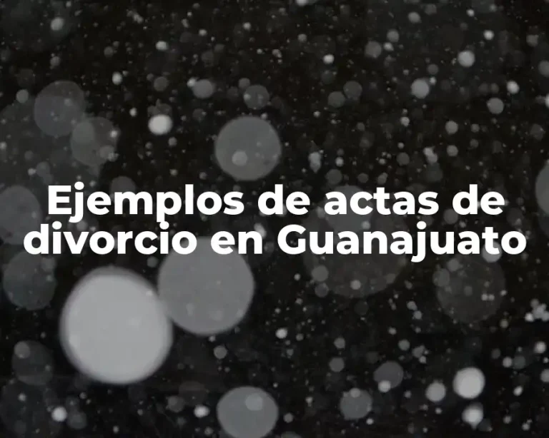 Ejemplos de actas de divorcio en Guanajuato