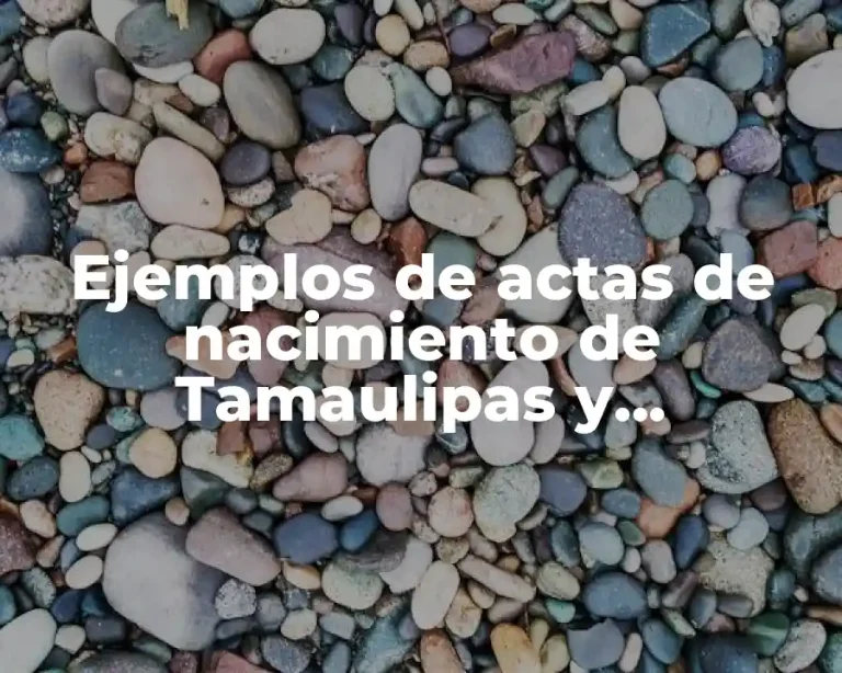 Ejemplos de actas de nacimiento de Tamaulipas y Significado
