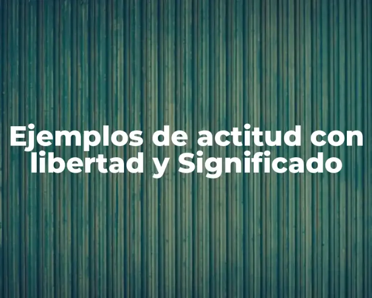 Ejemplos de actitud con libertad y Significado