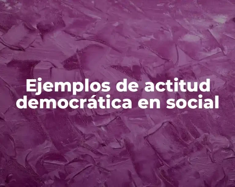 Ejemplos de actitud democrática en social