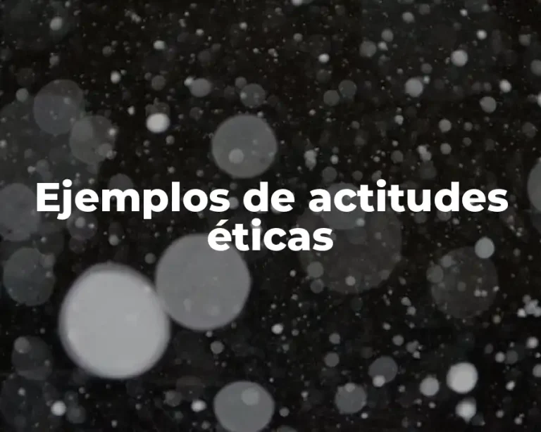 Ejemplos de actitudes éticas