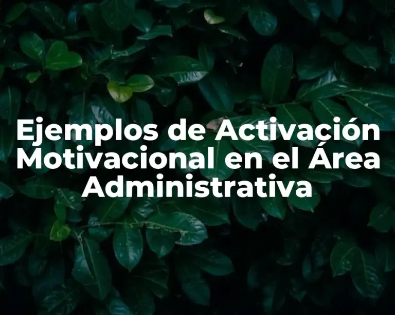 Ejemplos de Activación Motivacional en el Área Administrativa