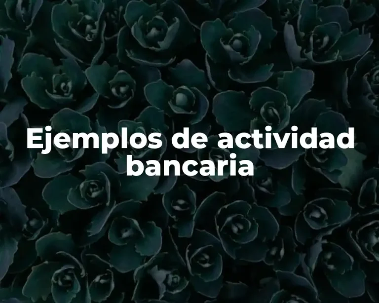 Ejemplos de actividad bancaria
