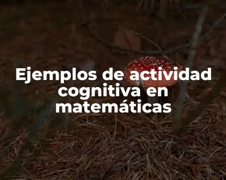 Ejemplos de actividad cognitiva en matemáticas