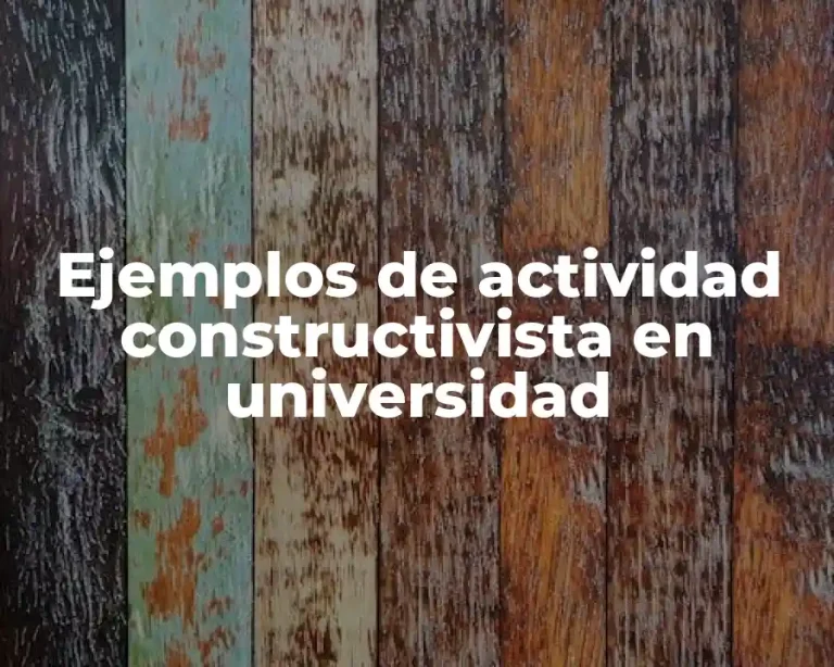 Ejemplos de actividad constructivista en universidad