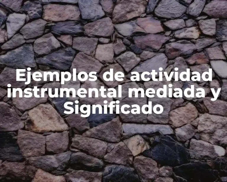 Ejemplos de actividad instrumental mediada y Significado