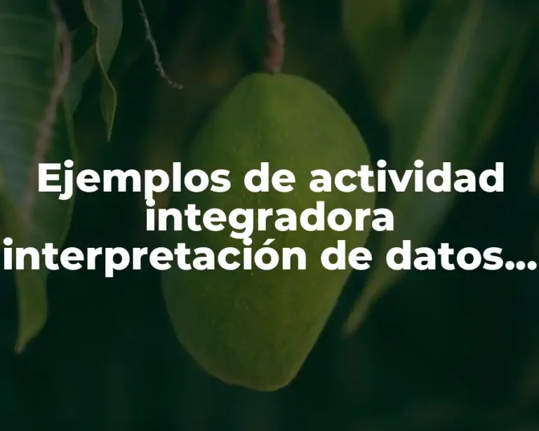 Ejemplos de actividad integradora interpretación de datos estadísticos
