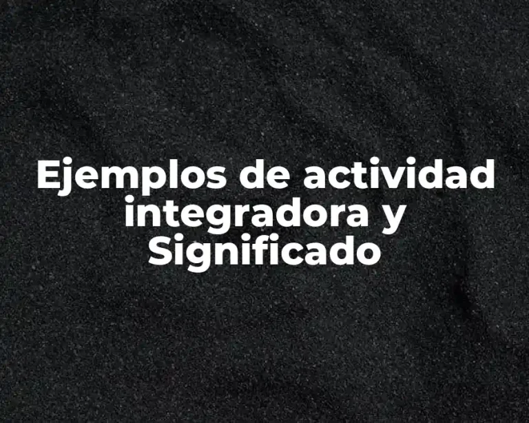 Ejemplos de actividad integradora y Significado