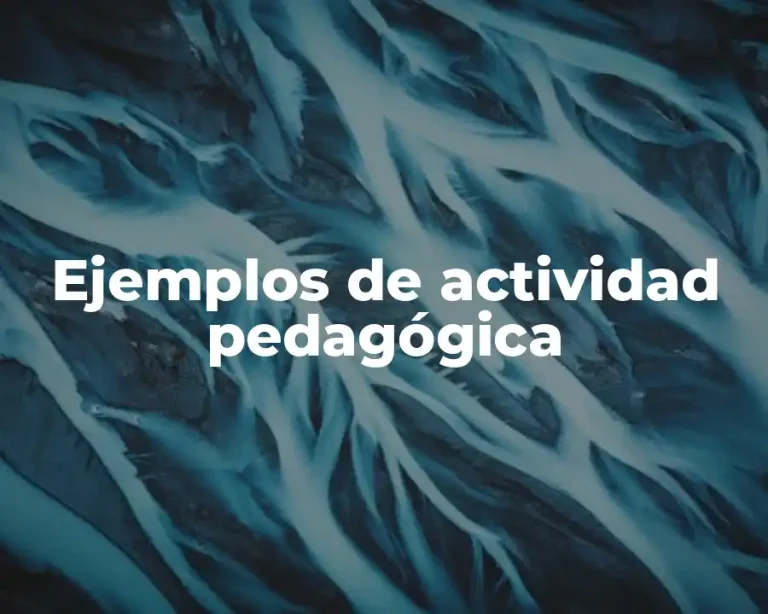 Ejemplos de actividad pedagógica