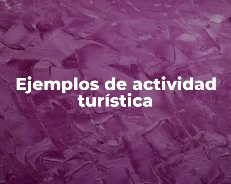 Ejemplos de actividad turística