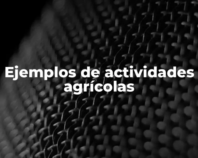 Ejemplos de actividades agrícolas