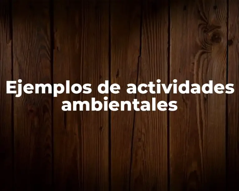 Ejemplos de actividades ambientales